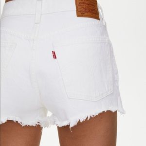 Levi’s 501 white denim shorts